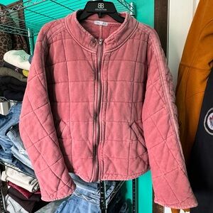 Dex Pink Quilted Zip-Up Jacket